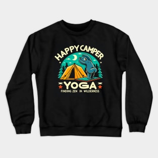 Happpy Camper Yoga | Yoga Finding zen in The wilderness | funny bear doing yoga in camping Crewneck Sweatshirt